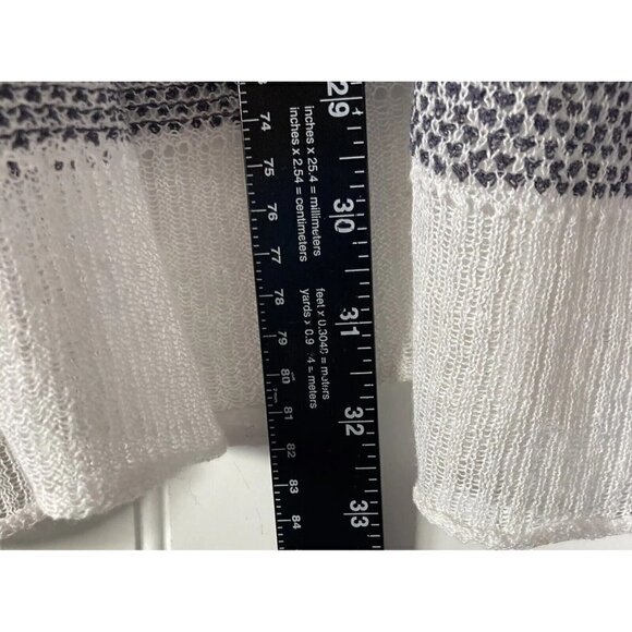 Market & Spruce Linen Blend Open Front Color Block Striped Cardigan Duster Top-M - Picture 10 of 10